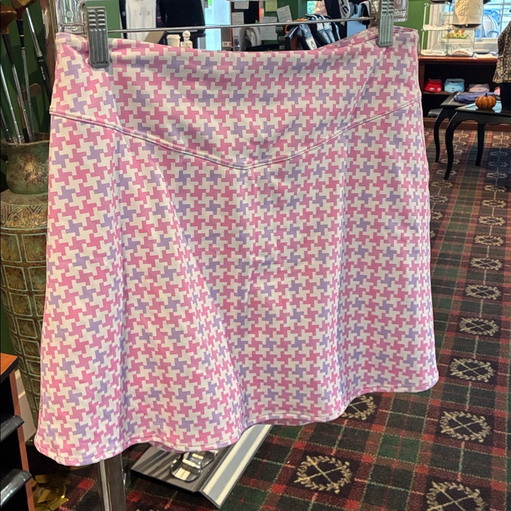 Birdie and Ace - Pink and White Houndstooth Skirt